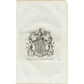 英国貴族の紋章 「Bennet Earl of Tankerville（タンカーヴィル伯爵）」  イギリス アンティーク プリント 1779年  |  1170