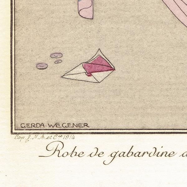 ゲルダ・ヴィーグナー版画　ポショワール　アール・デコ　アンティーク ゲルダ・ヴィーグナー（Gerda Wegener） Journal des Dames et