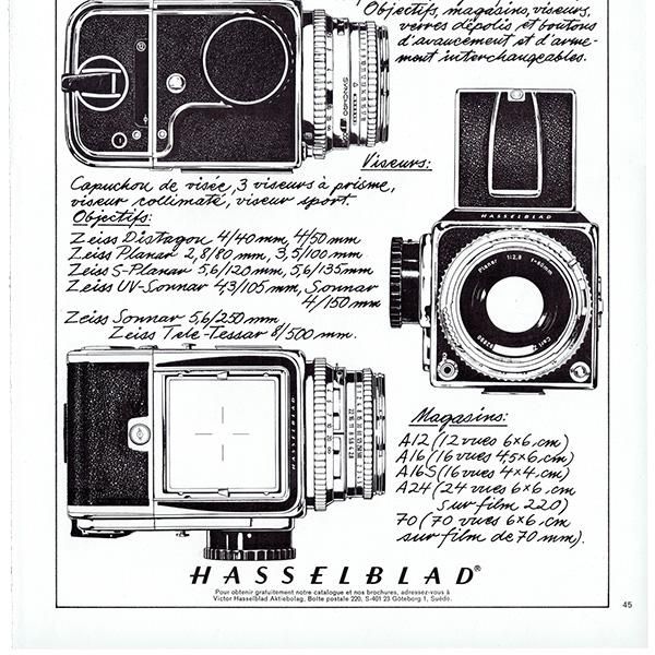 HASSELBLAD（ハッセルブラッド） フランスの古いカメラの広告