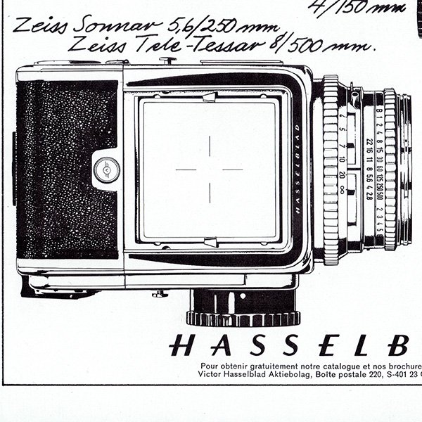 HASSELBLAD（ハッセルブラッド） フランスの古いカメラの広告（ヴィンテージ広告） 1972年 0349
