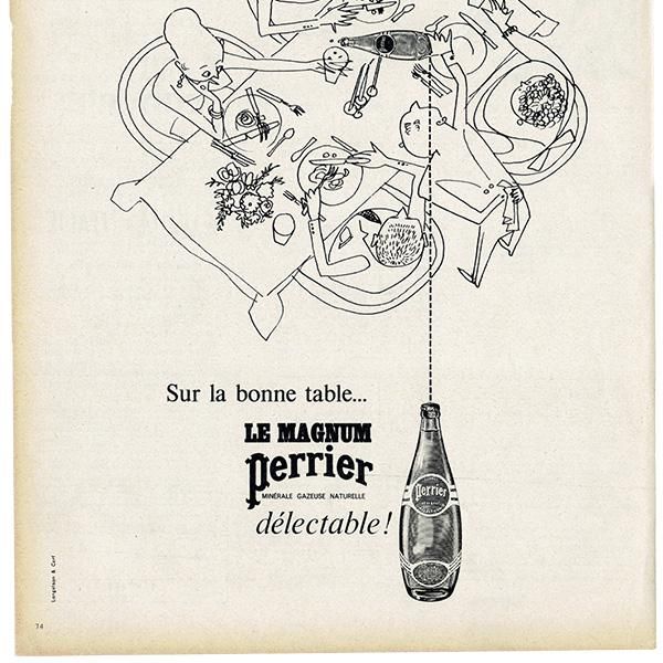 kaodaly　Goodyear ヴィンテージ広告　ペーパー Perrier (ペリエ) フランスの古い広告（ヴィンテージ広告） 1962年 0344
