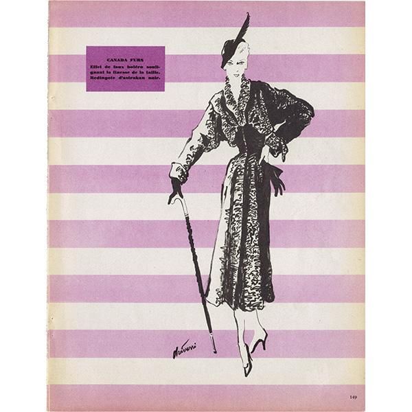 HERMES（エルメス）と CANADA FURS フランスの古い広告（ヴィンテージ