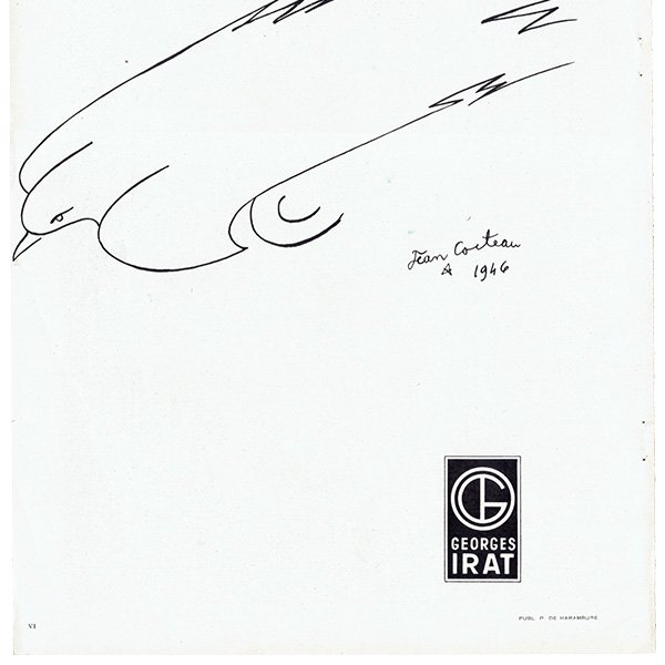 GEOREGS IRAT（イラスト：ジャン コクトー） 1946年のヴィンテージ広告 0169