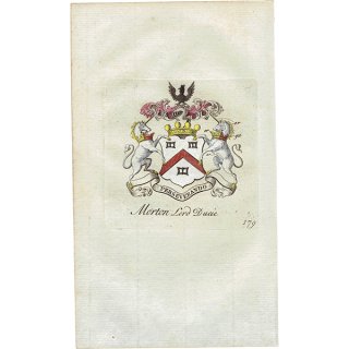 英国貴族の紋章 「Morton Lord Ducie（デュシー男爵）」  イギリス アンティーク プリント 1779年  |  1175