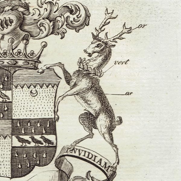 英国 アンティーク 挿絵 英国貴族の紋章 「Cornwallis Earl Cornwallis（コーンウォリス