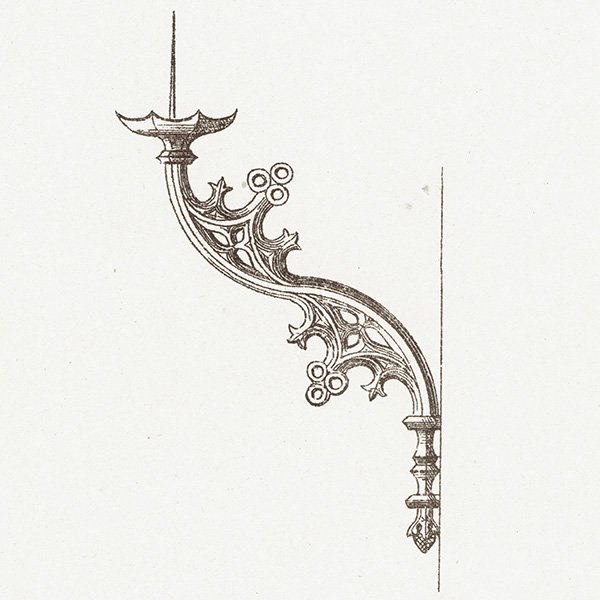 オーナメント / 15世紀と16世紀の装飾品 Branches for Light ブラケット イギリス アンティーク 版画 1904年  0219
