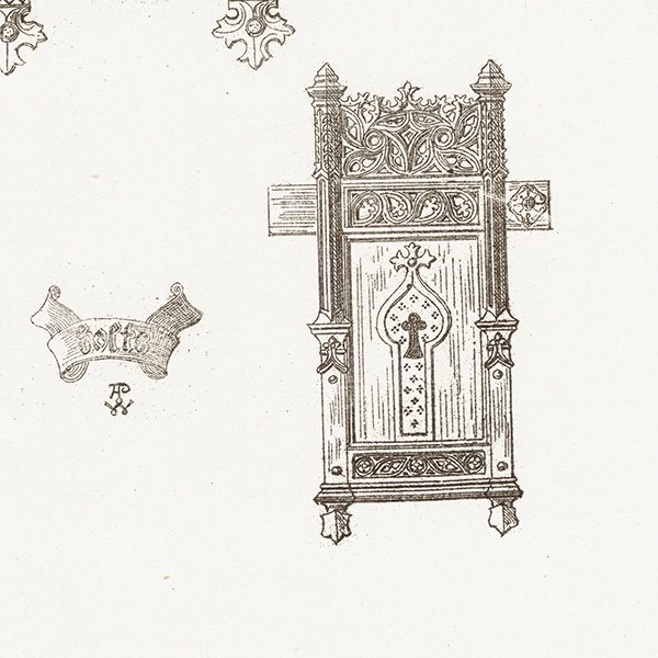 オーナメント / 15世紀と16世紀の装飾品 Bolts 差し錠 イギリス アンティーク 版画 1904年  0221
