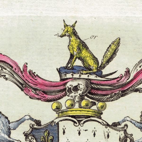 英国貴族の紋章 「Fox, Lord Holland（ホランド卿）」   アンティーク プリント 1779年  |  1194