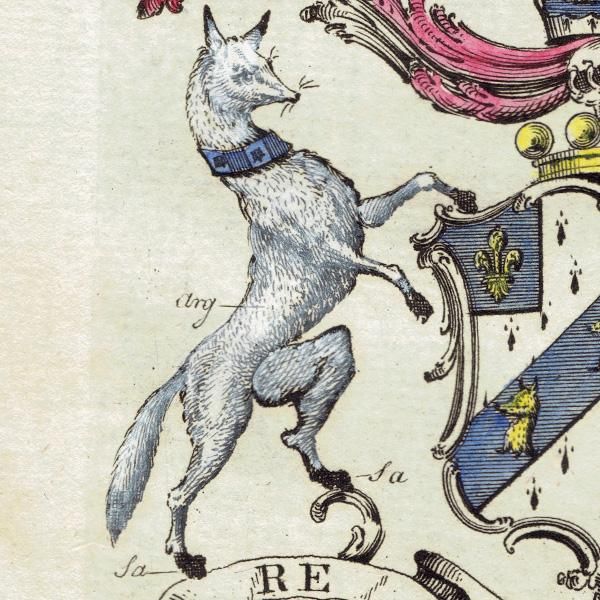 英国貴族の紋章 「Fox, Lord Holland（ホランド卿）」   アンティーク プリント 1779年  |  1194