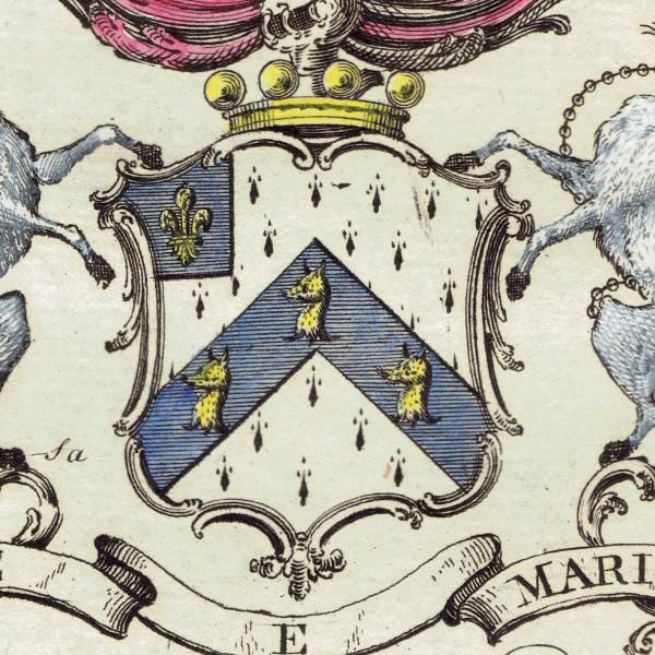 英国貴族の紋章 「Fox, Lord Holland（ホランド卿）」   アンティーク プリント 1779年  |  1194