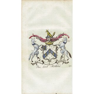 英国貴族の紋章 「Fox, Lord Holland（ホランド卿）」   アンティーク プリント 1779年  |  1194