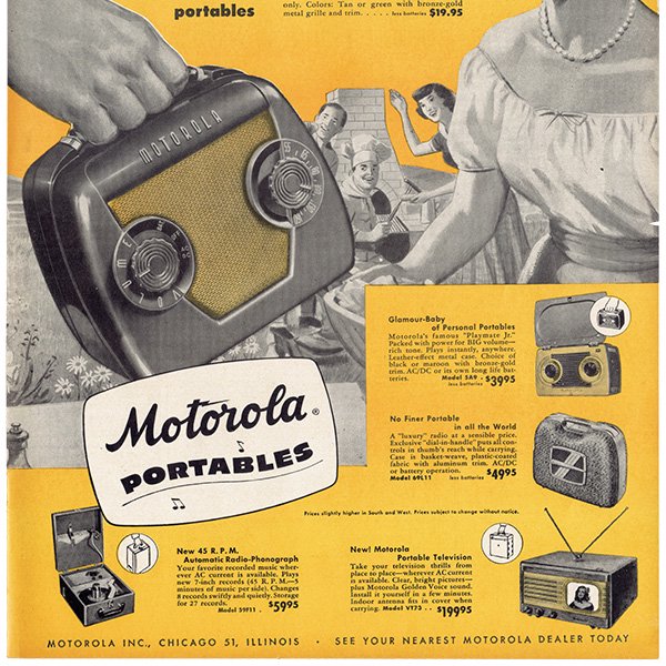 アメリカの古い雑誌より モトローラー（Motorola Portables） 1949年 0355