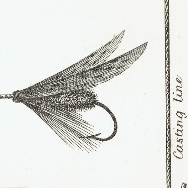 魚釣りアイテム 釣り糸の結び方 毛バリ フライ・フィッシング イギリス アンティークプリント 1867年 1002