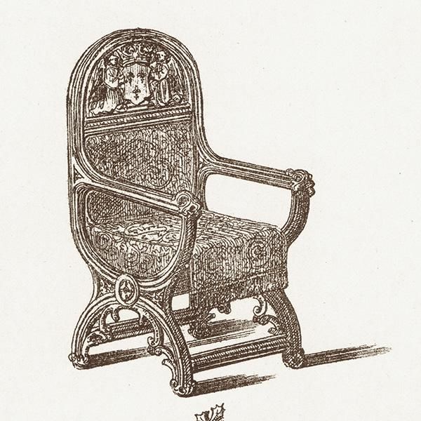 1880年代マホガニー材美しい花模様の椅子 イギリスアンティーク