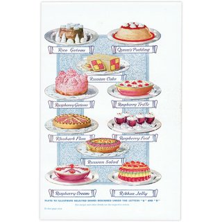 スイーツ / ケーキやプディング、ジェリーなど レトロ ポップ イギリス アンティーク 1930年代 1001