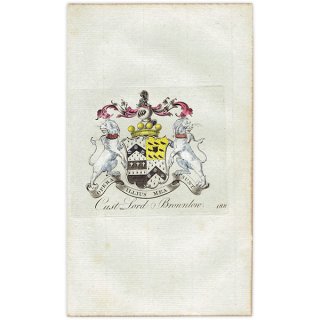 英国貴族の紋章 「Cust Lord Brownlow（ブラウンロー卿）」   アンティーク プリント 1779年  |  1209