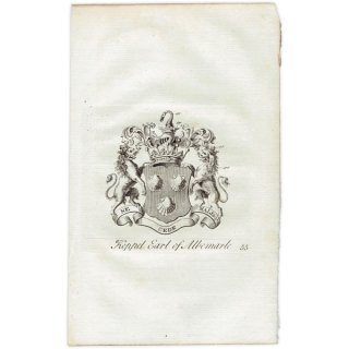英国貴族の紋章 「Keppel Earl of Albemarle（アルベマール伯爵）」   アンティーク プリント 1779年  |  1212