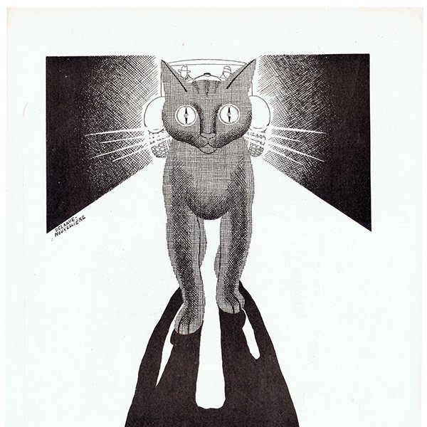 MARCHAL（マーシャル）黒猫 1929年 フランスの古い広告（ヴィンテージ広告）  0375