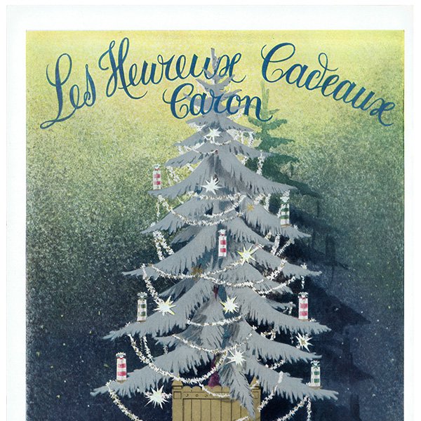 フランス ヴィンテージ広告 / CARON 香水 クリスマス 【Les Heureuse Cadeaux Caron】（ヴィンテージ広告） 1953年 0381