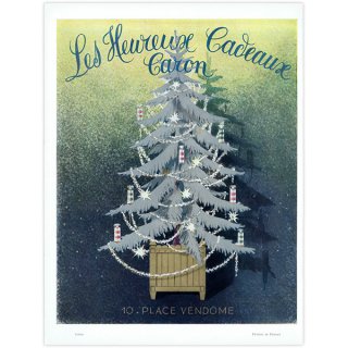 フランス ヴィンテージ広告 / CARON 香水 クリスマス 【Les Heureuse Cadeaux Caron】（ヴィンテージ広告） 1953年 0381