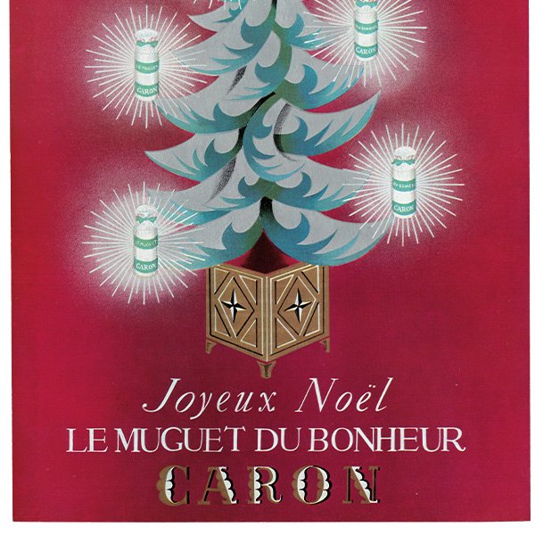 フランス ヴィンテージ広告 / CARON キャロン 香水 クリスマス（ヴィンテージ広告）1953年 0382