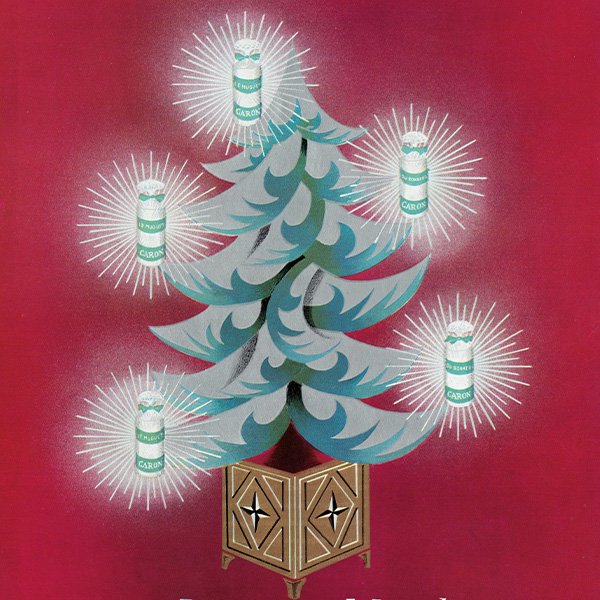 フランス ヴィンテージ広告 / CARON キャロン 香水 クリスマス（ヴィンテージ広告）1953年 0382
