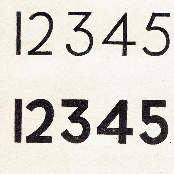 レタリング タイポグラフィ セリフ・サンセリフの数字 1936年