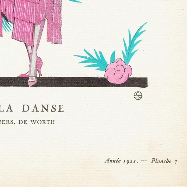 アンティーク　リトグラフ　バルビエ　1921年　ガゼットデュボントンから Alexander Rzewuski ガゼット・デュ・ボントン Gazette du Bon