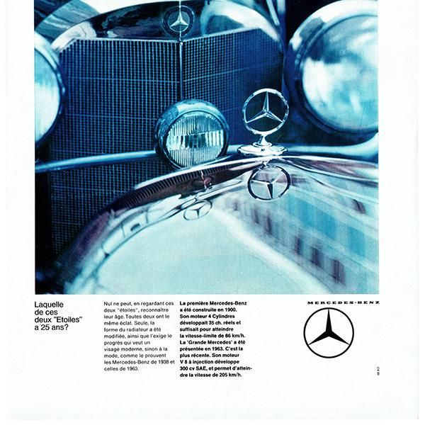 メルセデス・ベンツ(mercedes-benz) 1965年 フランスの古い車の広告