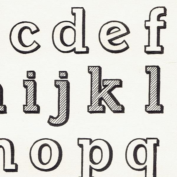 レタリング タイポグラフィ アウトラインフォント 小文字 1936年