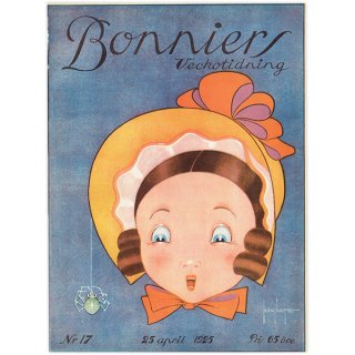 スウェーデンの古い雑誌表紙 Bonniers Veckotidning 1925年4月25日号 (カバーアート) 1119