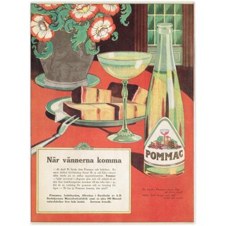 Pommac（ポマック）スウェーデンの発泡性ソフトドリンク ヴィンテージ広告 北欧デザイン /  1925年 0409
