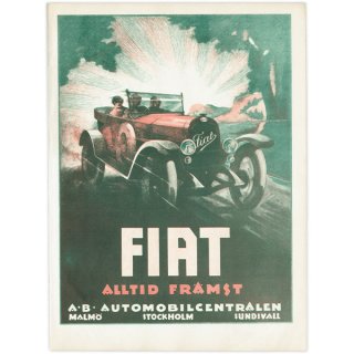 フィアット (Fiat) 1925年 スウェーデンの古い車の広告（ヴィンテージ広告） 0183