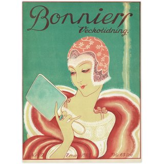 スウェーデンの古い雑誌表紙 Bonniers Veckotidning 1925年3月7日号 (カバーアート) 1137