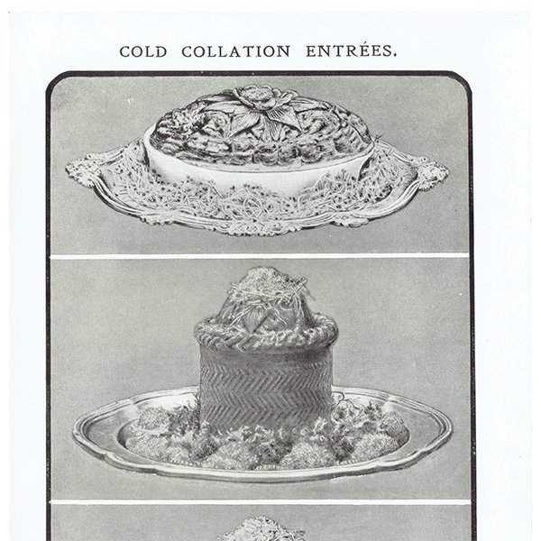 ミセスビートンの家政読本より  COLD COLLATION ENTREES(冷たい軽食) 1906年 イギリスアンティークプリント 0098