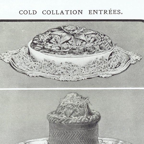 ミセスビートンの家政読本より  COLD COLLATION ENTREES(冷たい軽食) 1906年 イギリスアンティークプリント 0098