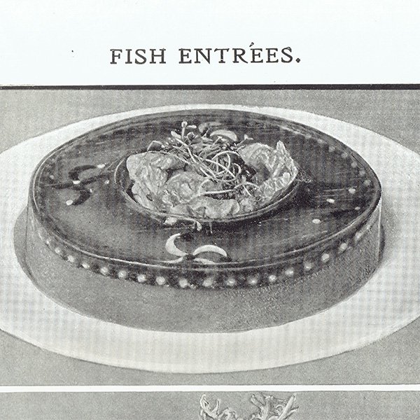 ミセスビートンの家政読本より  FISH ENTREES(魚のメインディッシュ) 1906年 イギリスアンティークプリント 0121