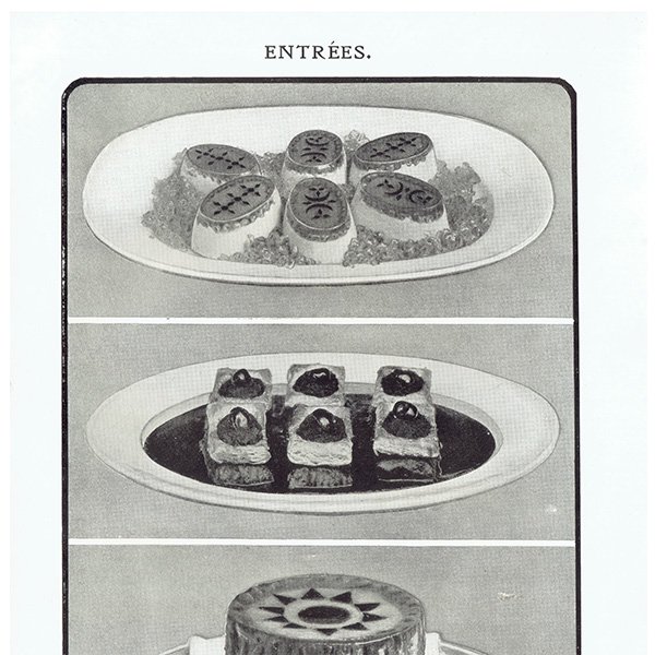 ミセスビートンの家政読本より  ENTREES(いろいろな前菜) 1906年 イギリスアンティークプリント 0122