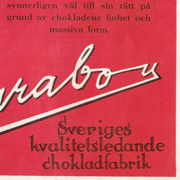 スウェーデン Marabou（マラボウ）のチョコレート ヴィンテージ広告 北欧デザイン / 1925年 0418