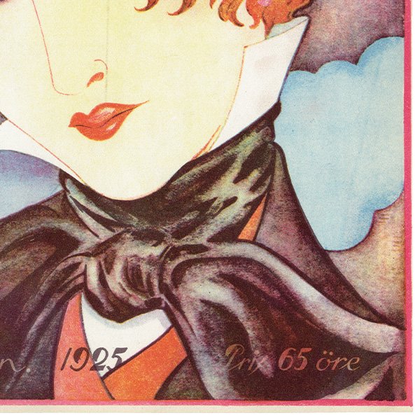 スウェーデンの古い雑誌表紙 Bonniers Veckotidning 1925年1月24日号 (カバーアート) 1141