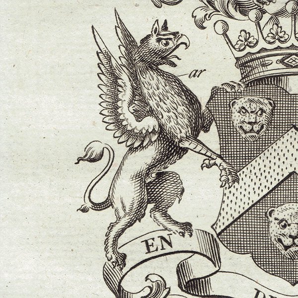 英国貴族の紋章 「Wentworth Earl of Strafford（ストラフォード伯爵 ）」   アンティーク プリント 1779年  |  1217