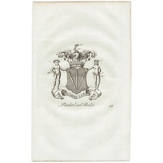 英国貴族の紋章 「Poulet Earl Poulet（ポーレット伯爵）」   アンティーク プリント 1779年  |  1219