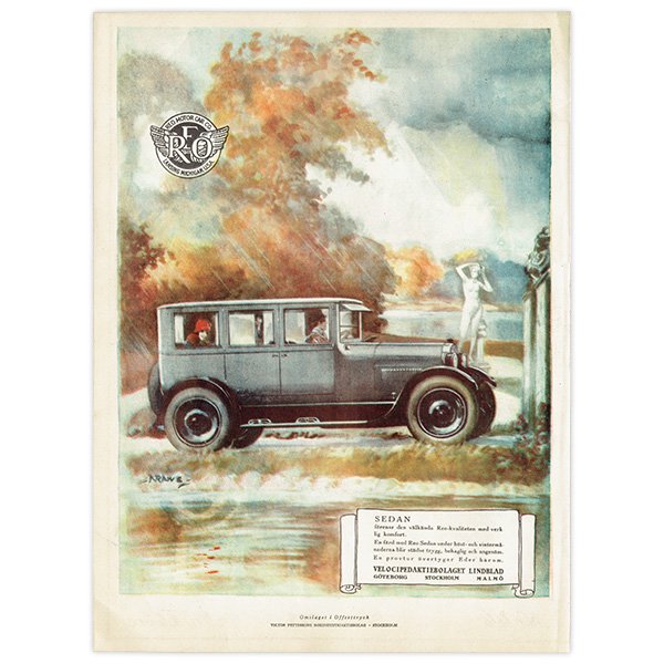 レオ・モーター・カー・カンパニー (REO MOTOR CAR) 1925年 スウェーデンの古い車の広告（ヴィンテージ広告） 0191
