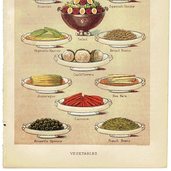 ミセスビートンの家政読本より 野菜料理 VEGETABLES 1923年