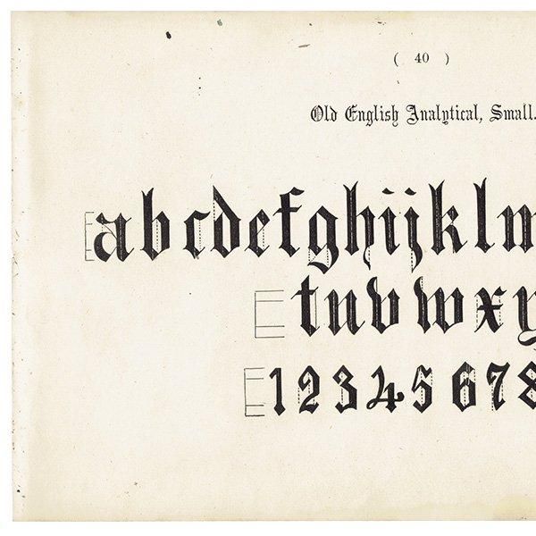 ե٥å Old English Analgtical, Small ʸ ݥե ꥹ ƥץ 1900ǯ 1022