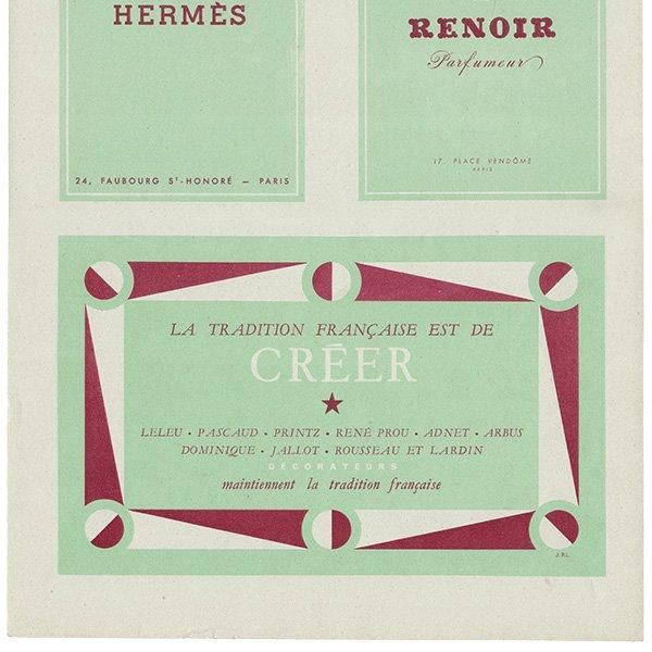 Hermès  RENOIR CREER ե󥹤θŤʥơ 1944ǯ 0505