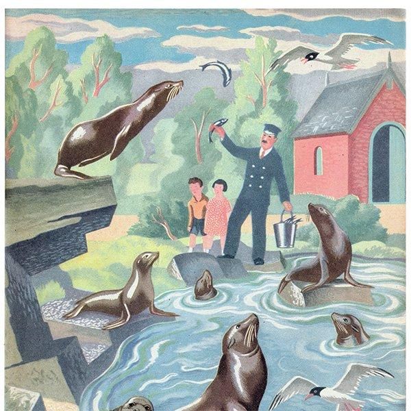 Seals and Sea-Lions at Feeding time ӥΥ饷ȥ 1948ǯ ꥹ ơץ 1010