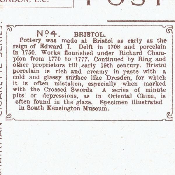 BRISTOL ֥ꥹȥ ѹƫ OLD ENGLISH POTTERY and PORCELAIN ݥȥ ꥹ ƥ 1912ǯ 1102