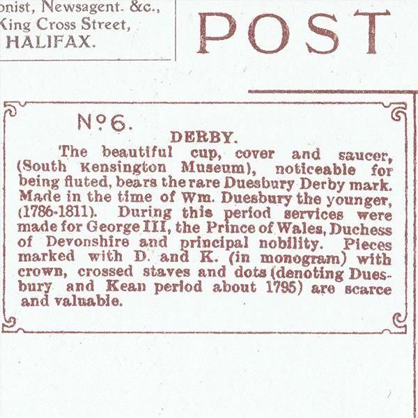 DERBY ӡ ѹƫ OLD ENGLISH POTTERY and PORCELAIN ݥȥ ꥹ ƥ 1912ǯ 1117
