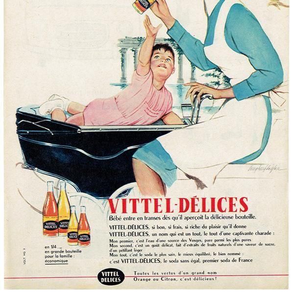 VITTEL（ヴィッテル）1960年 フランスの古い広告（ヴィンテージ広告）  0527